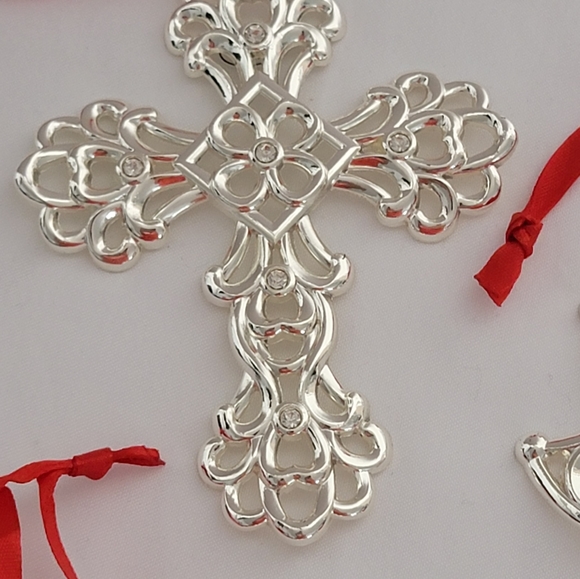 LENOX SILVER PLATED CHRISTMAS ORNAMENTS-SET (8 PIECE SET) - Picture 9 of 12